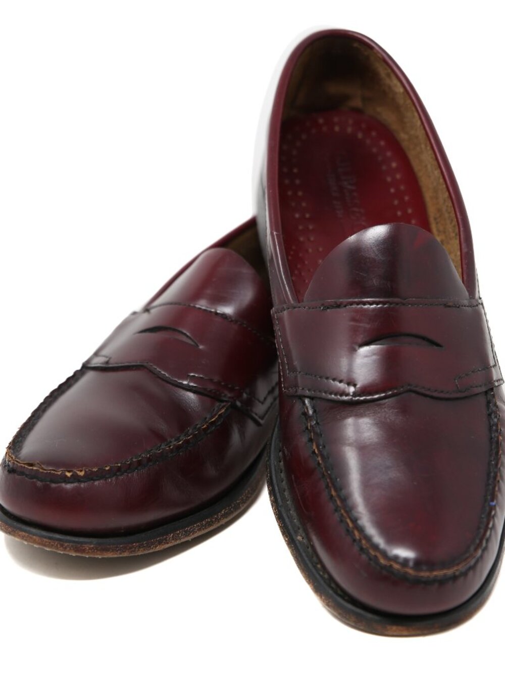 GH Bass Weejuns Penny Loafers Mens 10 D Larson Burgundy Leather 124106 Nice EUC